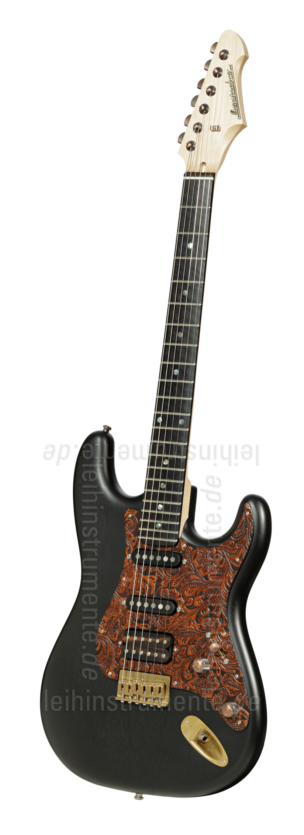 to article description / price Electric Guitar BERSTECHER Deluxe Vintage - Black / Floral Amber + hard case - made in Germany