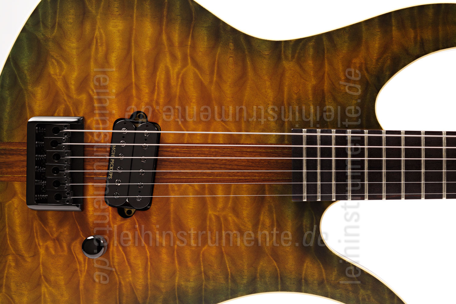 to article description / price Electric MGH GUITARS Blizzard Beast Deluxe - green amber burst + softcase - made in Germany