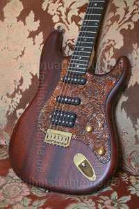 Large view Electric Guitar BERSTECHER Deluxe Vintage - Old Whisky / Floral Amber + hard case - made in Germany