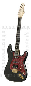 Large view Electric Guitar BERSTECHER Deluxe Vintage - Black / Floral Red + hard case - made in Germany