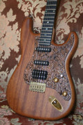 Electric Guitar BERSTECHER Deluxe Vintage (Hot B) - Amber / Floral Nature + hard case - made in Germany